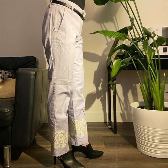 Tory Burch Adrienne Lavender Crop Pants - Picture 6 of 6